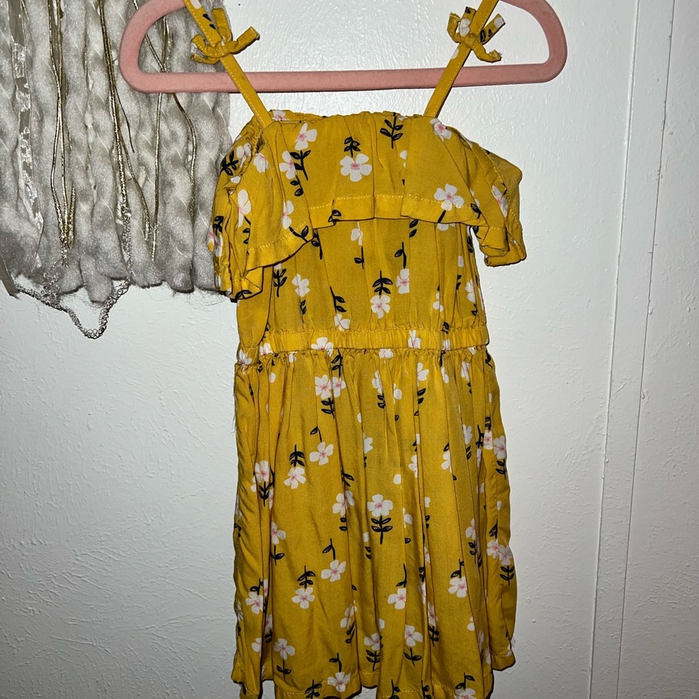 Light weight, spaghetti strap dress, mustard color.